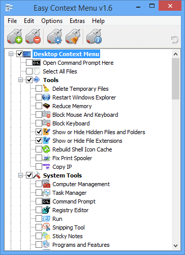 Menu chuột phải với Easy Context Menu
