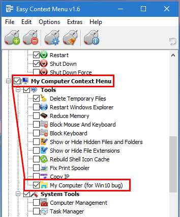 Menu chuột phải với Easy Context Menu