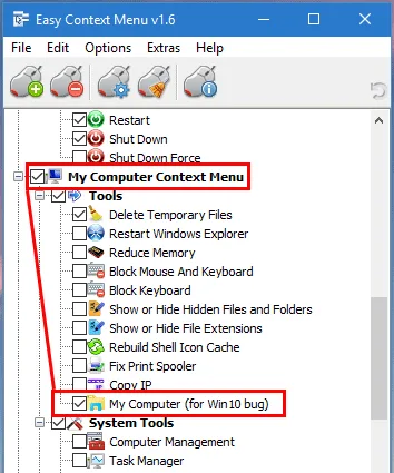 Menu chuột phải với Easy Context Menu