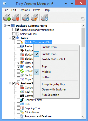 Menu chuột phải với Easy Context Menu