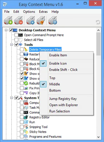 Menu chuột phải với Easy Context Menu