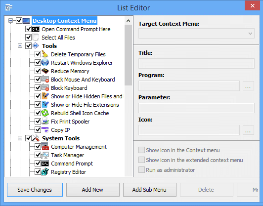 Menu chuột phải với Easy Context Menu