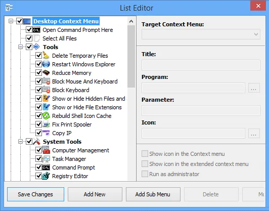 Menu chuột phải với Easy Context Menu