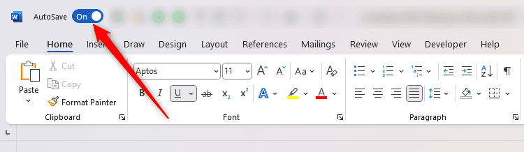 Kích hoạt AutoSave trong Microsoft Word