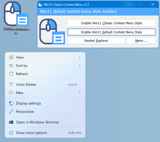 Khôi phục menu chuột phải mặc định của Windows 11