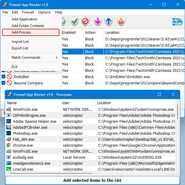 Chặn App kết nối Internet với Firewall App Blocker