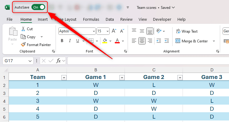 Bật tính năng AutoSave trong Excel