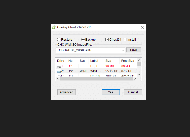 Cách ghost Windows với One Key Ghost