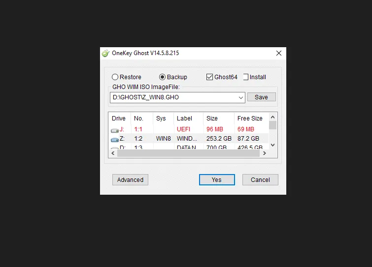 Cách ghost Windows với One Key Ghost