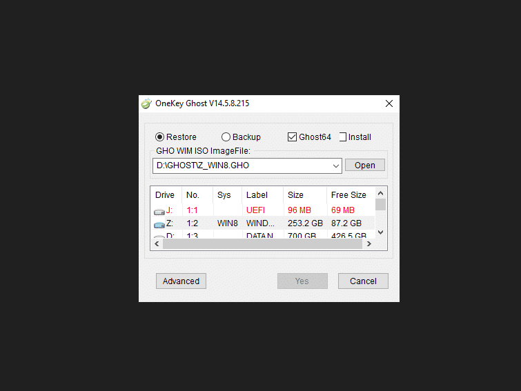 Cách ghost Windows với One Key Ghost