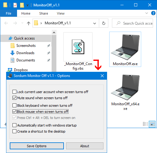 Open Monitor off features
