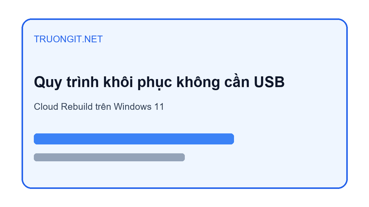 7 tác động thực tế của Cloud Rebuild trên Windows 11 năm 2026 Quy trình khôi phục không cần USB